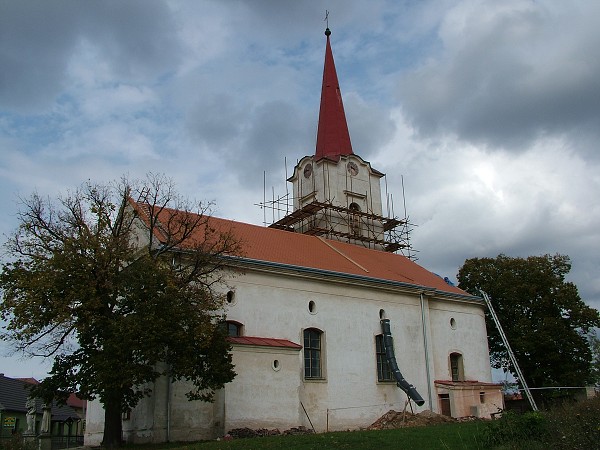 Oprava kostela - léto-podzim 2008