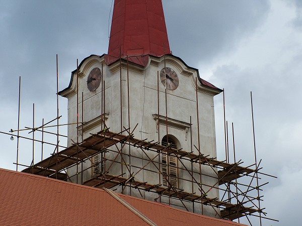 Oprava kostela - léto-podzim 2008