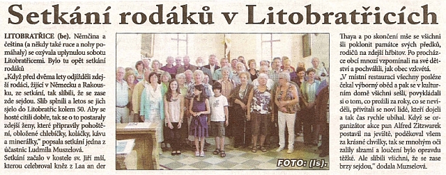 Setkání rodáků v Litobratřicích – Znojemský týden, 6.6.2011