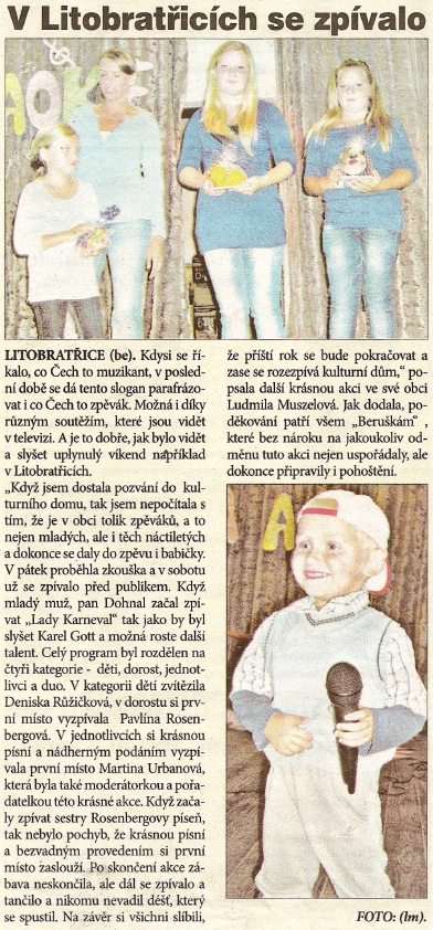V Litobratřicích se zpívalo – Znojemský týden, 16.7.2012