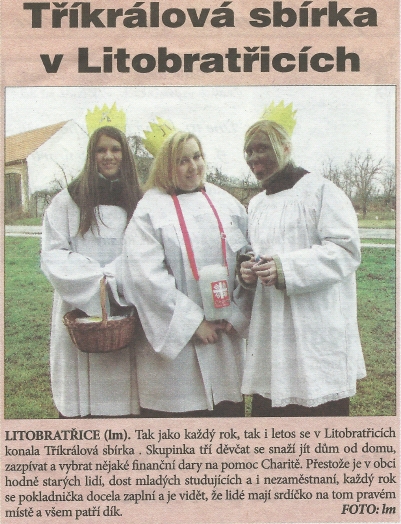 Tříkrálová sbírka v Litobratřicích – Znojemský týden, 13.1.2014