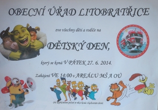 Pozvánka na Dětský den v Litobratřicích 27. 6. 2014 - 2