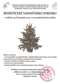 Pozvánka na Rozsvícení vánočního stromu v Litobratřicích 29. 11. 2014