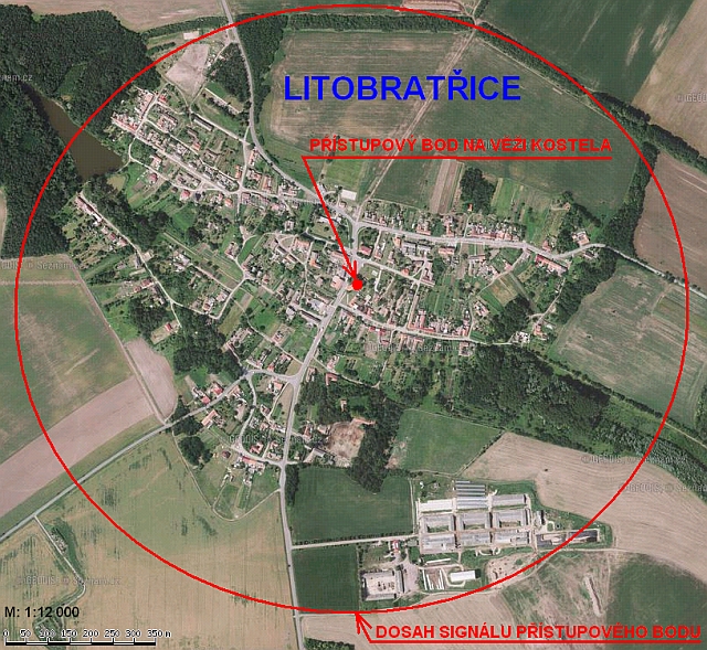 Mapa lokality pipojen LITOBRATICE-NET